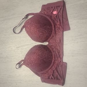 32C Buegundy Lace Push Up La Senza Bra